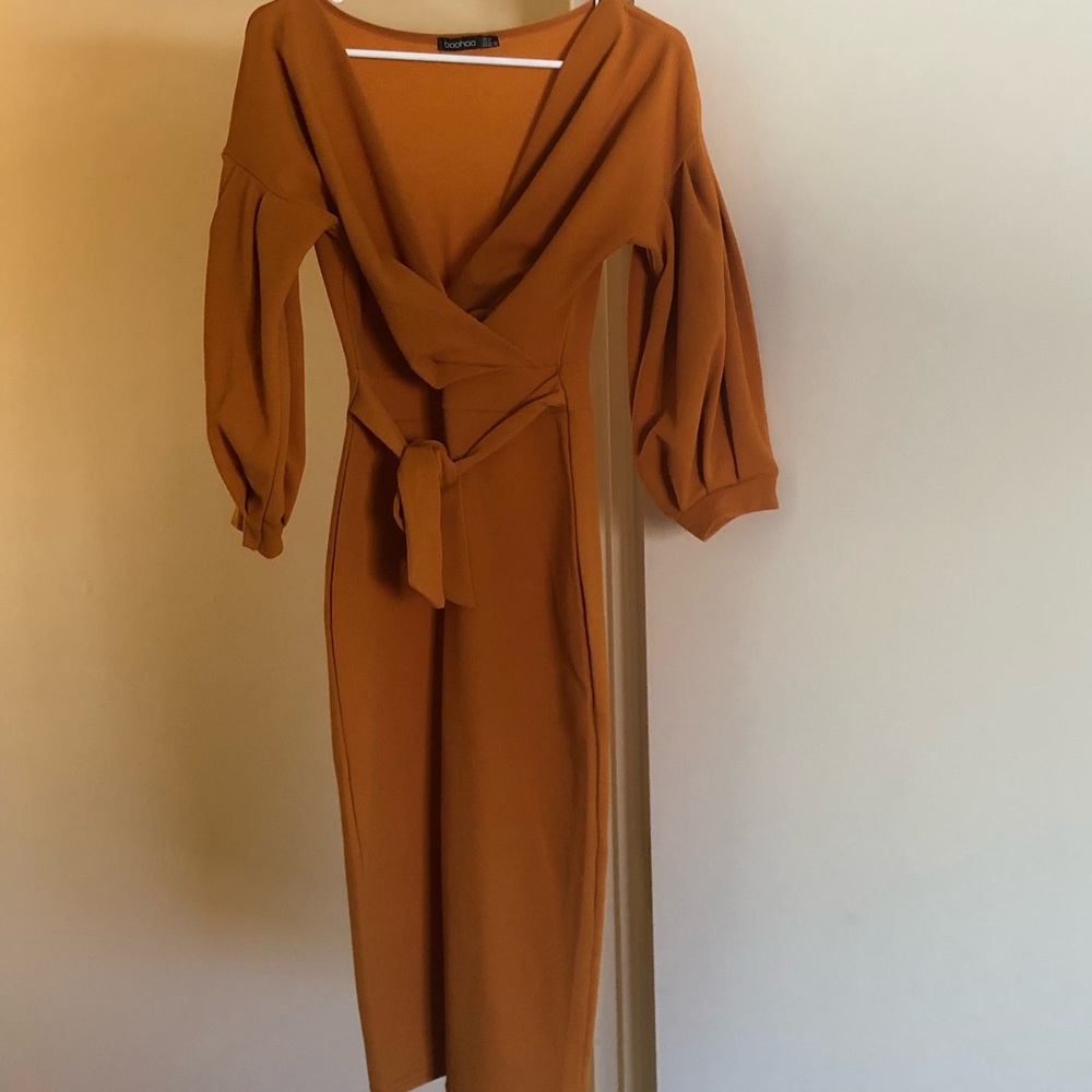 Midi mustard dress